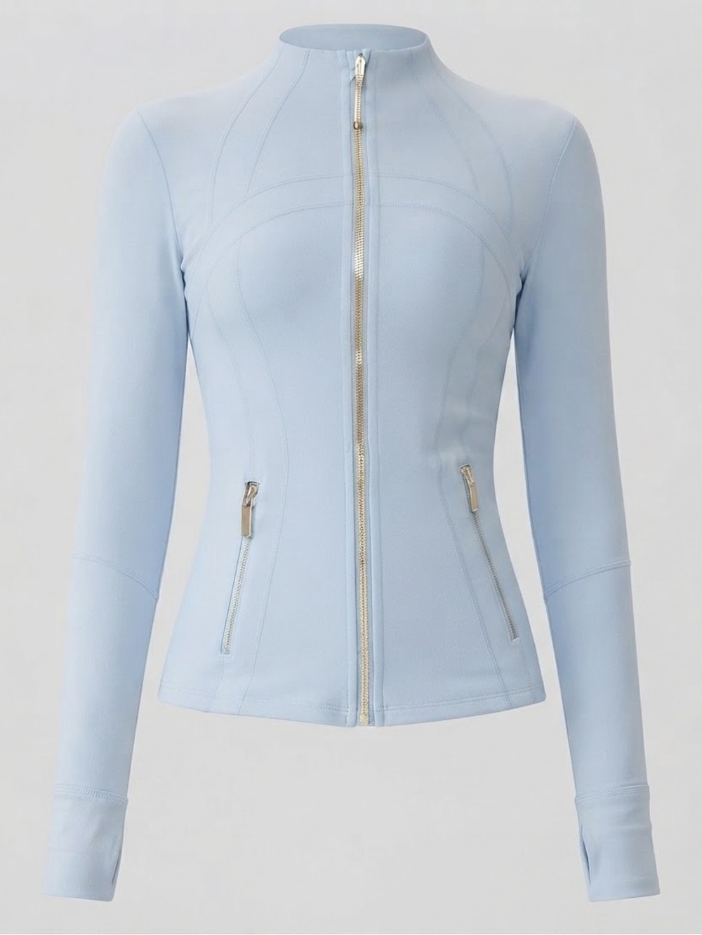 Light Blue Zip-Front Women's Jacket
